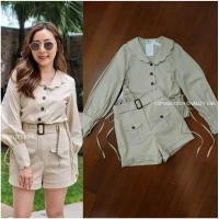 ราคา เซตเสื้อแขนยาวคอปก + กางเกงขาสั้นพร้อมเข็มขัดป้าย valley girl (4272683548)