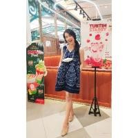 ราคา เดรสผ้าฝ้ายมัดหมี่ทอมือย้อมครามธรรมชาติ (22129759270)