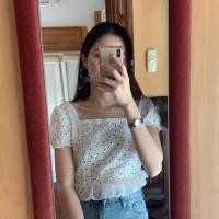 ราคา เสื้อลูกไม้ฉลุแขนตุ๊กตาสีขาว (3919876940)