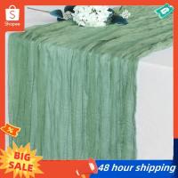 ราคา พร้อมส่ง Sage Green Cheese Cloth Table Runner Country Tulle Cheese Cloth Table Runner ตกแต่ง 90x300cm (29910124849)