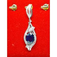 ราคา จี้ ไพลิน (Blue Sapphire) พลอยแท้ เจียรไน ขนาด 8 มม. น้ำเงินเข้มๆตัวเรือนเงินแท้ 925 (4443476500)