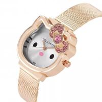 ราคา (ฟรีกล่องคิตตี้) นาฬิกาแฟชั่น นาฬิกาข้อมือผู้หญิง สายเหล็ก สายแห่ หน้าปัดลายคิตตี้ RC121 (23658855315)