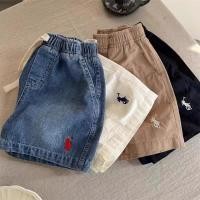 ราคา P32 - (100-140)กางเกงขาสั้นเด็กปักม้าแต่งเชือก - Bunnybear kids shorts pant **พร้อมส่ง** (28400816398)