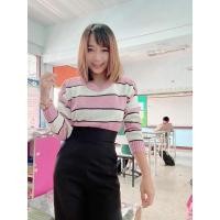 ราคา พร้อมส่งเสื้อสเวตเตอร์ไหมพรม เสื้อกันหนาว ลายทาง ลายริ้ว ลายใหญ่ ป้าย miss sumey แท้ 100% ผ้านิ่ม ใส่สบาย (9395855983)