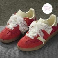 ราคา 1 คู่ ลูกเชือกรองเท้า ผ้าลูกไม้ แบน สำหรับรองเท้าผ้าใบ [glamorous] (28108071789)