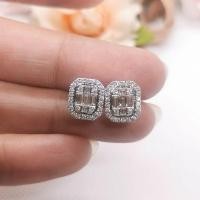 ราคา ต่างหูเพชรประกบทรงสี่เหลี่ยม (11861878511)