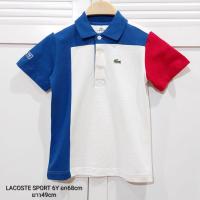 ราคา เสื้อเด็ก LACOSTE แท้100% สีขาวแต่งแขนน้ำเงิน สวยหรูมากค่ะ กระดุมสลัก LACOSTE ไซส์ 6Y (23162095738)