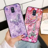 ราคา เคสโทรศัพท์มือถือ ซิลิโคนนุ่ม ลายผีเสื้อ ประดับเพชร สําหรับ Samsung Galaxy A6 A6+ A8 A8+ Plus A7 A9 2018 (19887908569)