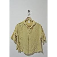 ราคา MAK MAKS เสื้อผ้าฝ้ายสีเหลือง คอปก (7910393557)