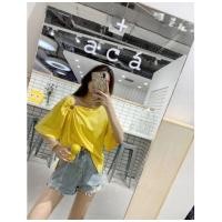 ราคา เสื้อยืดปาดไหล่มีห่วงตกแต่ง (6744589034)