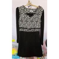 ราคา เดรสมือสอง สภาพดี งานป้าย งานดีเกาหลี แขนยาว สีขาวดำมีลาย (25259965129)