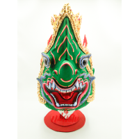 ราคา เศียรพญานาค เศียรพญานาคราช เศียรนาคี หัวโขนครูนาคี หัวพญานาค สีเขียว *แถมฟรี! ขาตั้งเศียร* (3744401433)