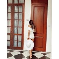 ราคา ชุดว่ายน้ำวันพีชสีขาว ปาดไหล่ ไหล่เดียว size m (23306375650)