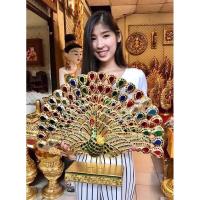 ราคา นกยูงไม้แกะสลักปิดทอง นกยูงรำแพน งานแต่งกระจก นกยูงพุ่มกฐิน สำหรับทำพุ่มกฐินหรือผ้าป่าถวายวัด (29250791692)