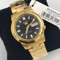ราคา Seiko 5 Sports Automatic รุ่น SNKK22K1 นาฬิกาสำหรับผู้ชาย สายสแตนเลสสีทอง หน้าปัดดำ - ของแท้ 100% ประกันสินค้า1ปี (15438435220)
