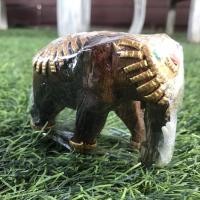 ราคา 1 คู่ ช้างคู่ ช้างแก้บน ช้าง ช้างไม้ ช้างไม้แกะสลัก ช้างมงคลแกะสลักลงทอง ขนาด 2 นิ้ว (13994189208)