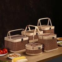 ราคา ตะกร้าสานไม้ไผ่ ตะกร้าเก็บของมีหูหิ้ว กล่องอาหาร, กระเป๋าถือ, ตะกร้าไม้ไผ่, ปิกนิกงานแต่งงาน, ผลไม้สีฟ้า, ตะกร้าผลไม้, จัดส่งของขวัญ, ตะกร้า, กระเช้าของขวัญ, จัดส่งร้านอาหารหวาย (28050469429)