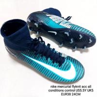 ราคา รองเท้าสตั๊ด ไนกี้ mercurial flyknit acc all conditions control แท้100% สีฟ้ากรม ไซส์ US5.5Y UK5 EUR38 24CM (25961272740)