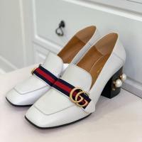 ราคา รองเท้า Gucci Mid-heel Loafer with Pearl Studs (7413712723)