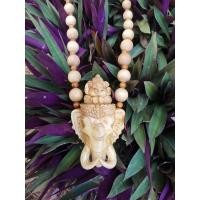 ราคา สร้อยคอไม้มงคล#แกะสลักองค์*พระพิฆเนศประทับบนหัวช้างทรงเครื่อง (14612194886)