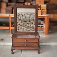 ราคา กระจกตั้งโต๊ะ กระจกไม้สัก คันฉ่องไม้สัก (สีโอ๊ค)ลึก 21 x ยาว 42 x สูง 70 cm ราคา 1,990.- (21503895802)