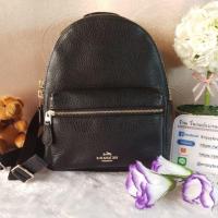 ราคา COACH F38263 MINI CHARLIE BACKPACK IN PEBBLE LEATHER COLOR : IMITATION GOLD/BLACK (925729760)