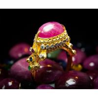 ราคา (R38 ชื่อแบบ "จำปี") : แหวนทรงอยุธยาโบราณ ประดับยอดทับทิม(Ruby) (504569263)