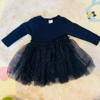 ราคา ส่งต่อ H&M แท้ ชุดเดรสสีกรม กระโปรงผ้าตาข่าย (24721760135)