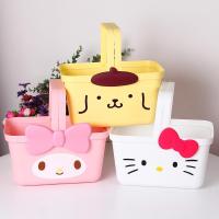 ราคา พร้อมส่ง ตะกร้าใส่ของ ลายการ์ตูนSanrio ตะกร้าลายคิตตี้ ลายมายเมโลดี้ ตะกร้าพลาสติกมีหูหิ้ว งานMiniso น่ารักมากก (21735616143)