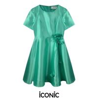 ราคา iCONiC HORSESY DRESS #0738 ชุดเดรส ผ้าไหม ปักดอกไม้ แขนสั้น ยาว34" เดรสแฟชั่น เดรสออกงาน (29905515593)