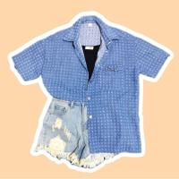 ราคา ❤️ ส่งต่อเสื้อคลุมผ้ายีนส์ ฉลุลาย oversize (25108468912)