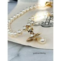 ราคา รอ 4-6 วัน สร้อยคอ Vivienne Westwood รุ่น One row pearl drop choker necklace (28573341297)