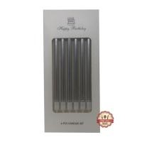 ราคา เทียนเป่าเค้กวันเกิด เทียนวันเกิดสีเงิน เทียนปักเค้ก เทียนแท่งเค้กวันเกิด เทียนเงิน (สีเมทัลลิค) (9188409403)