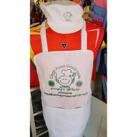 ราคา (สินค้า Pre-Order คุยทางแชทก่อนสั่งนะคะ) เซ็ตหมวกแม่ครัวและผ้ากันเปื้อน สกรีน" คลีนฟู๊ด กู๊ดเทส" มีสีขาวและสีเขียว (12307450755)