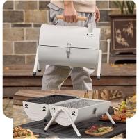 ราคา เตาย่างบาร์บีคิวกลางแจ้งแบบพกพาถังกลมสองด้านเตาอบบาร์บีคิวเตาย่างถ่านแบบพับได้เตาย่างบาร์บีคิว BBQ (12499421288)