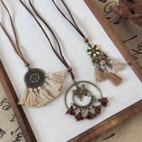 ราคา สไตล์โบฮีเมียน retro ดอกไม้พู่สร้อยคอผีเสื้อสไตล์ชาติพันธุ์ niche เสื้อโซ่ใหม่สไตล์จีนสร้อยคอลูกปัด (24289331874)