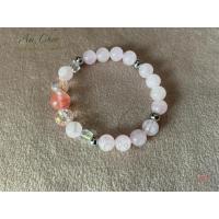 ราคา กำไลข้อมือหินแท้ประดับคริสตัล สร้อยข้อมือหินนำโชค หินมงคล โรสควอตซ์ (Rose Quartz) เชอร์รี่ควอตซ์ (Cherry Quartz) (26669968110)