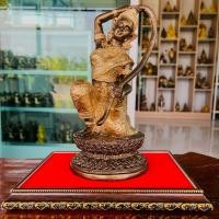 ราคา พระแม่ธรณี แร่เหล็กน้ำพี้ สีมันปูเพ้นท์ทอง ขนาดฐาน4นิ้ว สูง8นิ้ว เเถมฟรีฐานรอง (19487408908)