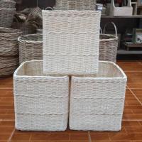 ราคา ตะกร้าหวายถักทรงสี่เหลี่ยม (3635290580)