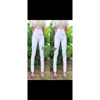 ราคา กางเกงขาเดฟเอวสูง(สีขาว) (17530864007)