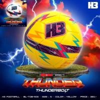 ราคา H3 ลูกฟุตบอลหนังเย็บ H3 เบอร์ 5 รุ่น THUNDER ทนทาน ราคาถูก ของแท้100% (26802197608)
