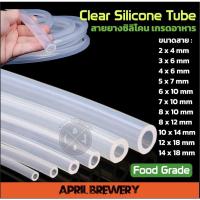 ราคา Silicone Tube Food Grade / Beer Line สายยางซิลิโคน แบบใส ท่อซิลิโคน สายเบียร์ เกรดอาหาร ทนต่ออุณหภูมิร้อน เย็น (4-18มม) (24971770772)