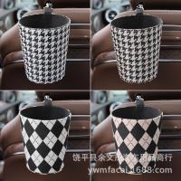 ราคา ถังขยะในรถยนต์ลายการ์ตูนสุดน่ารักในรถแบบแขวนถังเก็บของด้านหลังรถ Houndstooth (29066927400)