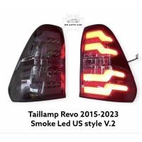ราคา ไฟท้าย Revo led bar สีสโมค ไฟเลี้ยววิ่ง ไฟท้ายแต่ง Toyota Hilux Revo (22080582991)
