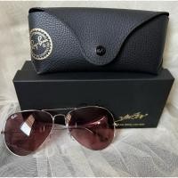 ราคา มือสอง Ray-Ban xTeamWang ของแท้ แว่นตาทรง Aviator เลนส์ชมพูน้ำตาล 62mm. (29363713974)