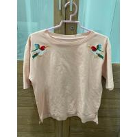 ราคา เสื้อยืดปักลายนก สีชมพู (24389277639)