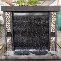 ราคา น้ำตก ม่านน้ำหินกาบ ดีไซน์เสาน้ำล้นประดับหินเหลือง ขนาดกลาง (11394710403)