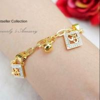 ราคา สร้อยข้อมือทองไมครอน ห้อยจี้โอมเพชรสวิส (1231571454)