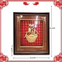 ราคา K140กรอบรูปตั้งโต๊ะ หรือแขวนก้อนเงินจีนโบราณทองเหลือง (3932728430)
