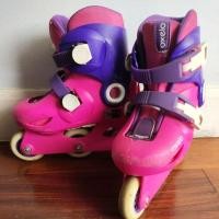 ราคา รองเท้า สเก๊ต inline skates ยี่ห้อ OXELO ดีแคทลอน มือสอง สีชมพู ขนาดเท้า 16.5-18เซน (10640436172)